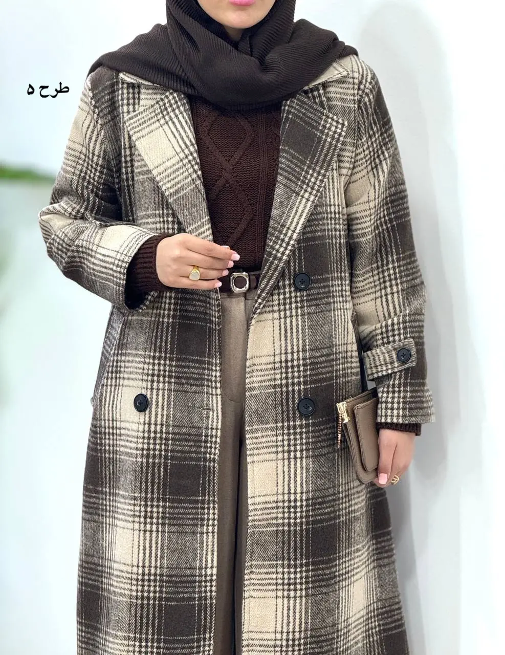 پالتو پشمی بلند آستردار شاهیکا